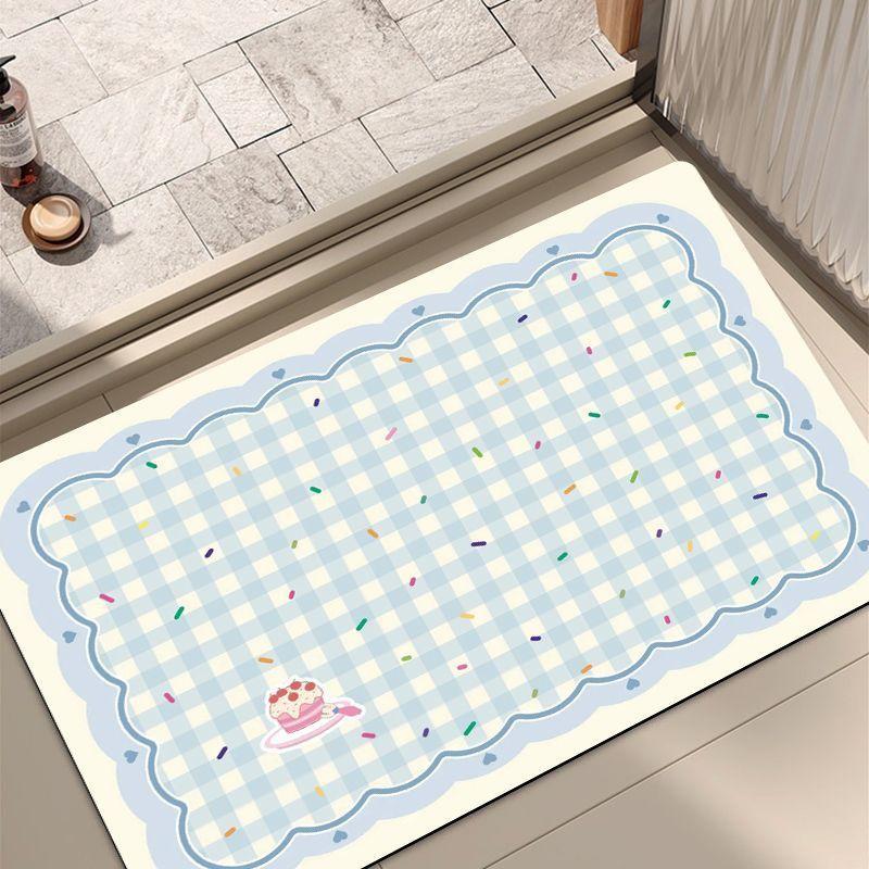 Small Fresh Ins Wind, Diatom Mud Floor Mat, Non-Slip, Dirt-Resistant And Wear-Resistant Floor Mat, Bathroom, Toilet, Water-Absorbing And Quick-Drying