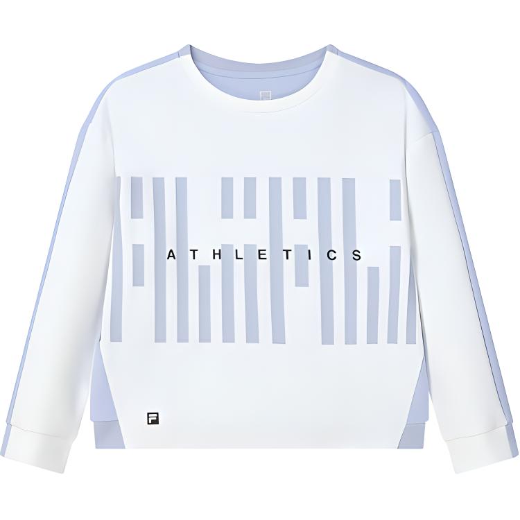 

FILA Athletics Color Block Letter Print Sports Crewneck Sweatshirt Women sweatshirt Jade-White A11W031221G-WT L