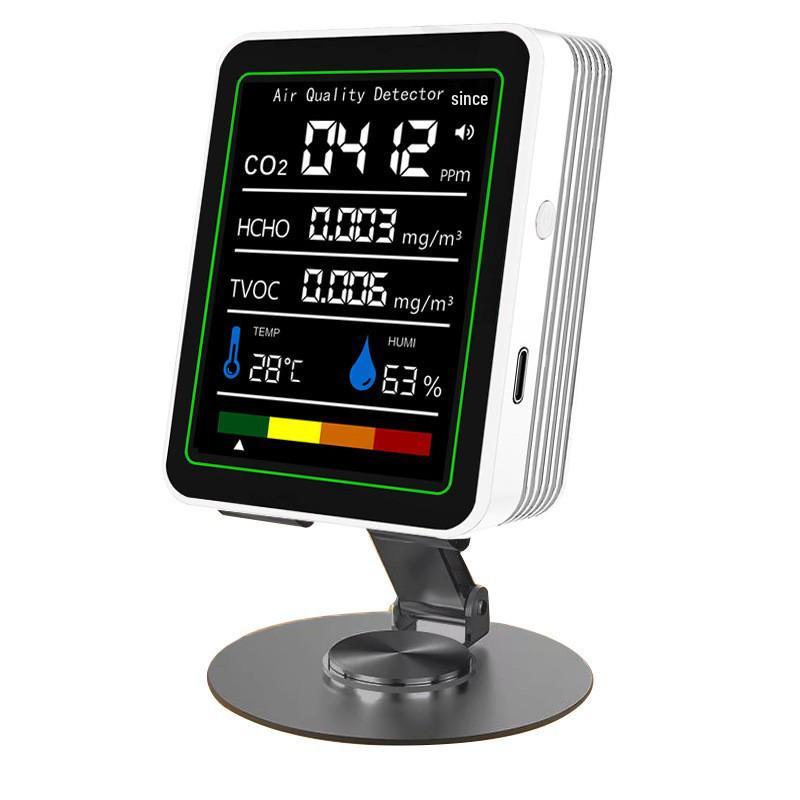 5-in-1 Formaldehyde & CO2 Detector with TVOC, Temperature & Humidity Monitoring