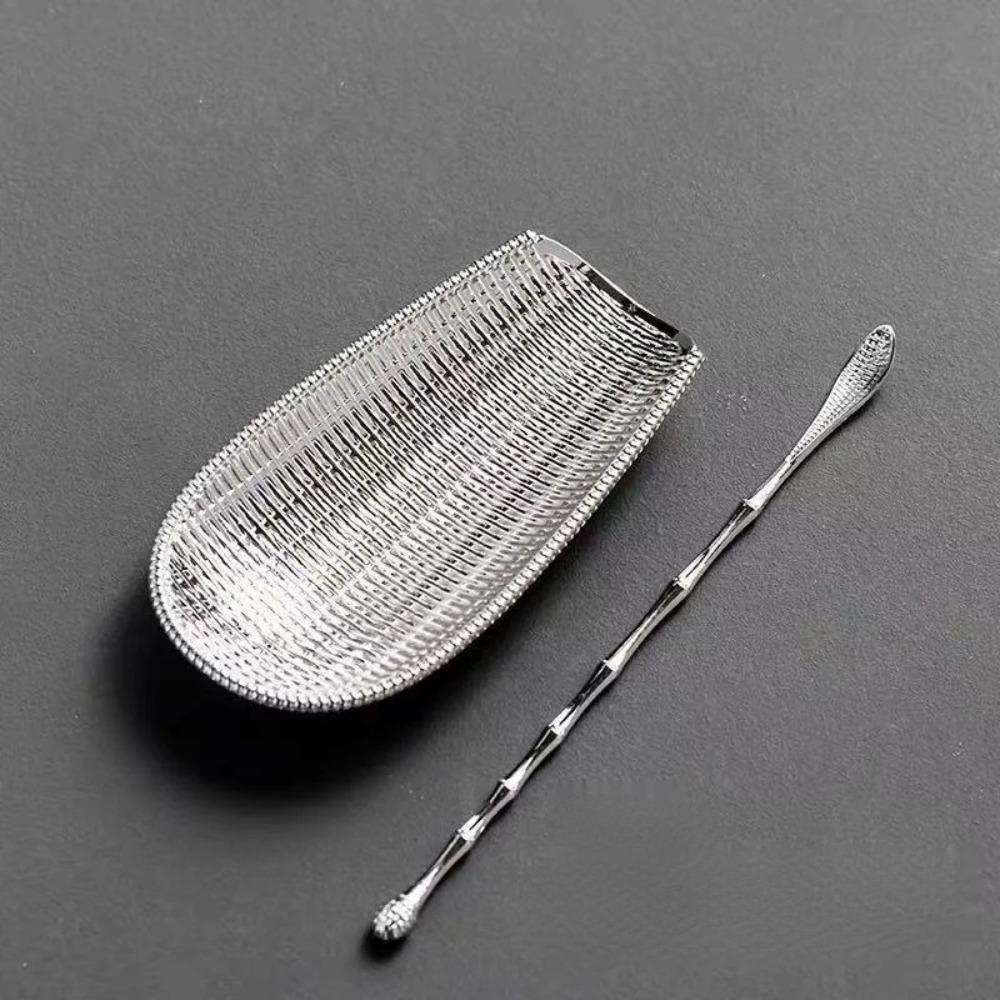 2 szt./zestaw ze stopu tkania Chaze zestaw łopatek do herbaty ręcznie robione narzędzia do zbierania ziaren kawy tradycyjne akcesoria do łyżki do herbaty Kung Fu