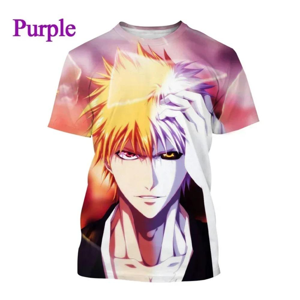 Moda Uomo Cool Kurosaki Ichigo Girocollo Casual Unisex Cosplay Maglietta Cool Anime Giapponese BLEACH Stampa 3D Maglietta Top