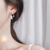 Double Ear Hole Silver Stud Earrings – Trendy Korean Style Women's Earrings