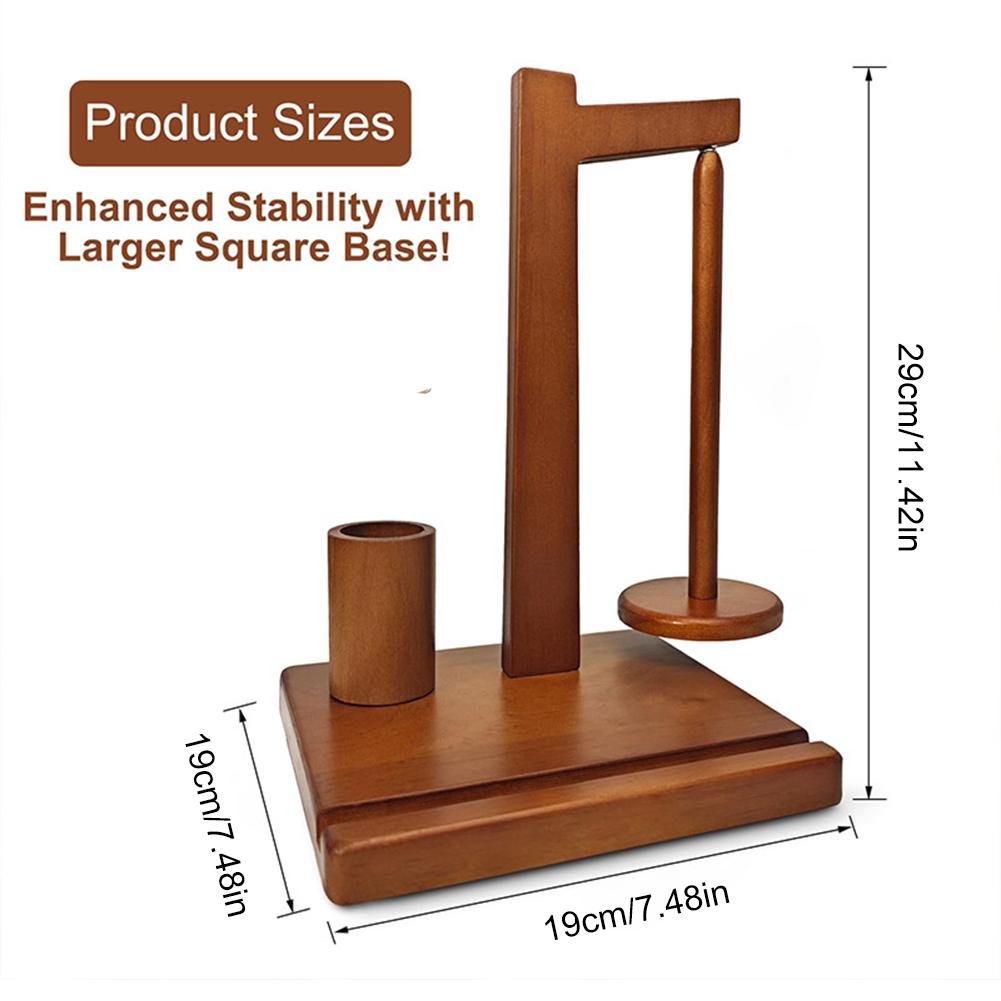 Wooden Yarn Holder Yarn Ball Holder with Phone Stand Yarn Spinner Rotatable Yarn Ball Storage Rack Crocheting Accessories