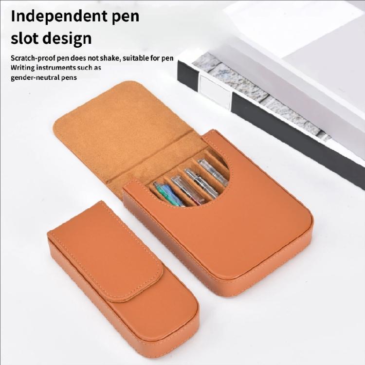 Compacts PU Pen Carrying Box With Protective Compartment 3/6 Slots Pen Case for Students Professional And Collectors