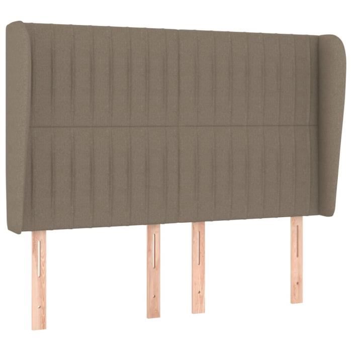 VidaXL Tête de lit avec oreilles Taupe 147x23x118-128 cm Tissu3118196