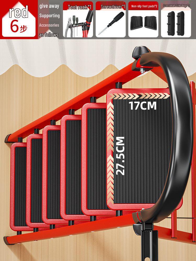 Four-Step Folding Telescopic A-Frame Ladder for Indoor Use