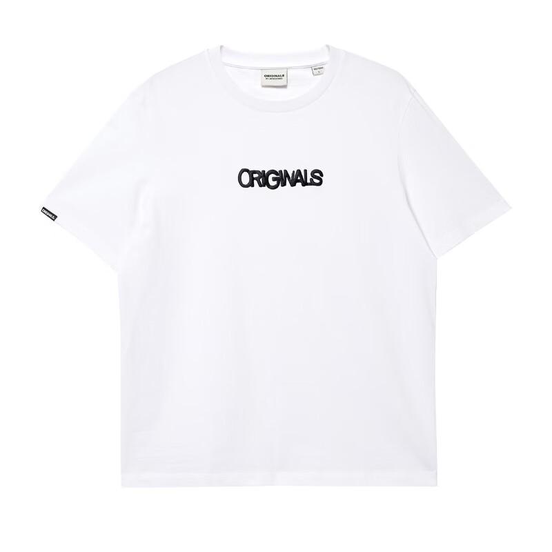 JACK&JONES Men's Cotton Letter Print Short-Sleeve T-Shirt