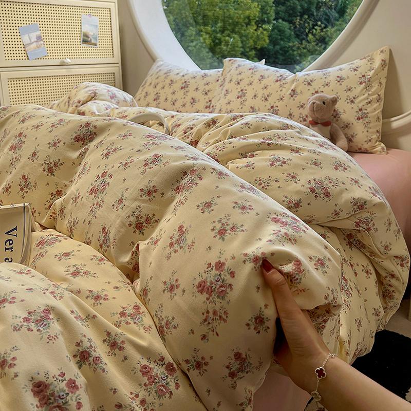 Floral Style Duvet Cover Soft Quilt Cover Single/Double/Queen Size Comforter Covers Girls Room Bedding (Pillowcase Need Order)