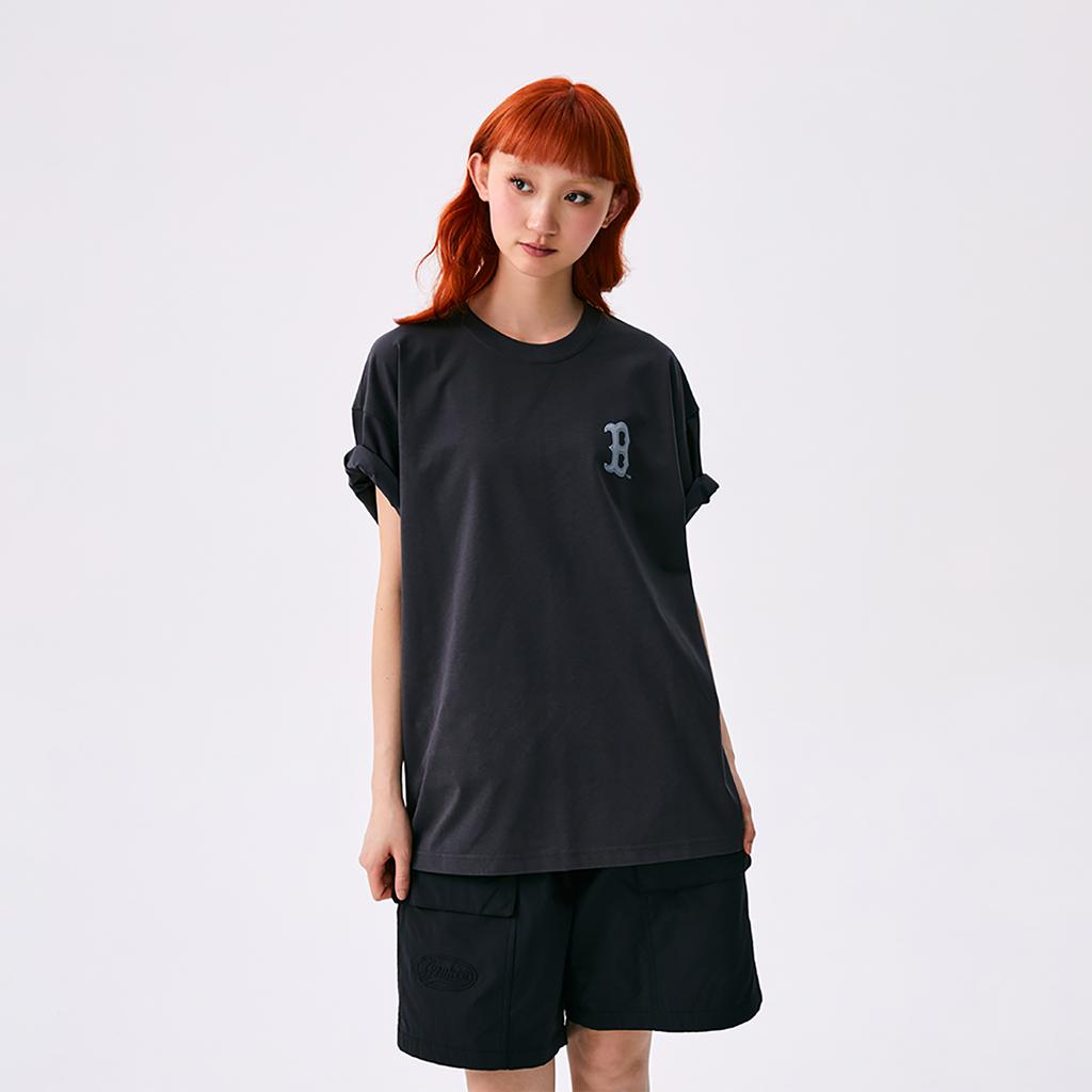 New MLB Boston Red Sox Basic Collection SS25 T Shirt Unisex Charcoal Gray 3ATSB0753-43CGS