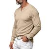 Men's Long Sleeve V-Neck T-Shirt with Pattern, Loose Fit Casual Knit Top