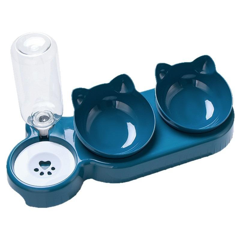 1SET cat bowl dog bowl cat food basin anti-knock automatic water dispenser feeder non-wet mouth pet bowl