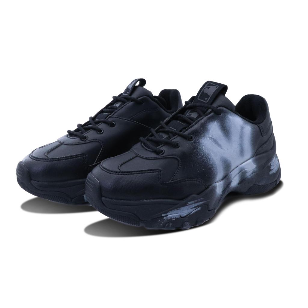 MLB Big Ball Chunky Abrasion Resistant Height Increasing Low top Chunky Sneakers Unisex Black White 3ASHC101N-50BKL(Team147-)