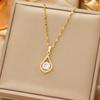 Japan and South Korea Simple Popular Wind Titanium Steel Necklace Female Niche Exquisite Internet Celebrity Zircon Clavicle Chain High-end Jewelry