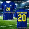 Summer Kids Soccer Jersey Blue Bosnia Herzegovina Style T-Shirt with Name Number Design Family Matching Fans Athletic Wear