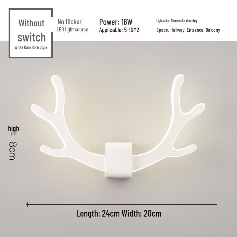 Creative Modern Horn LED Wall Lamp for Children's Bedroom and Bedside