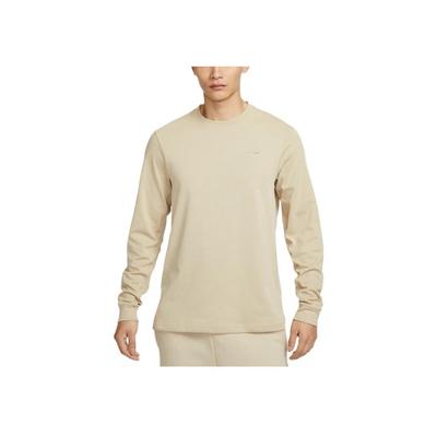 Logo Long Sleeve Solid Color Crewneck Sweatshirt Men Sweatshirt Khaki FB8586-251