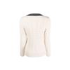 Polo Ralph Lauren SS23 Color Block Zopfmuster V-Ausschnitt Pullover Damenpullover Off-White 200902626-001