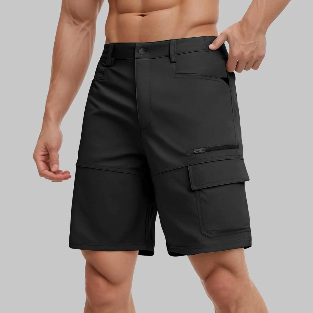 Hiking Cargo Shorts Mens Lightweight Quick-Dry Water-Resistant Short Pants with Multiple-Pockets Summer Shorts for Men