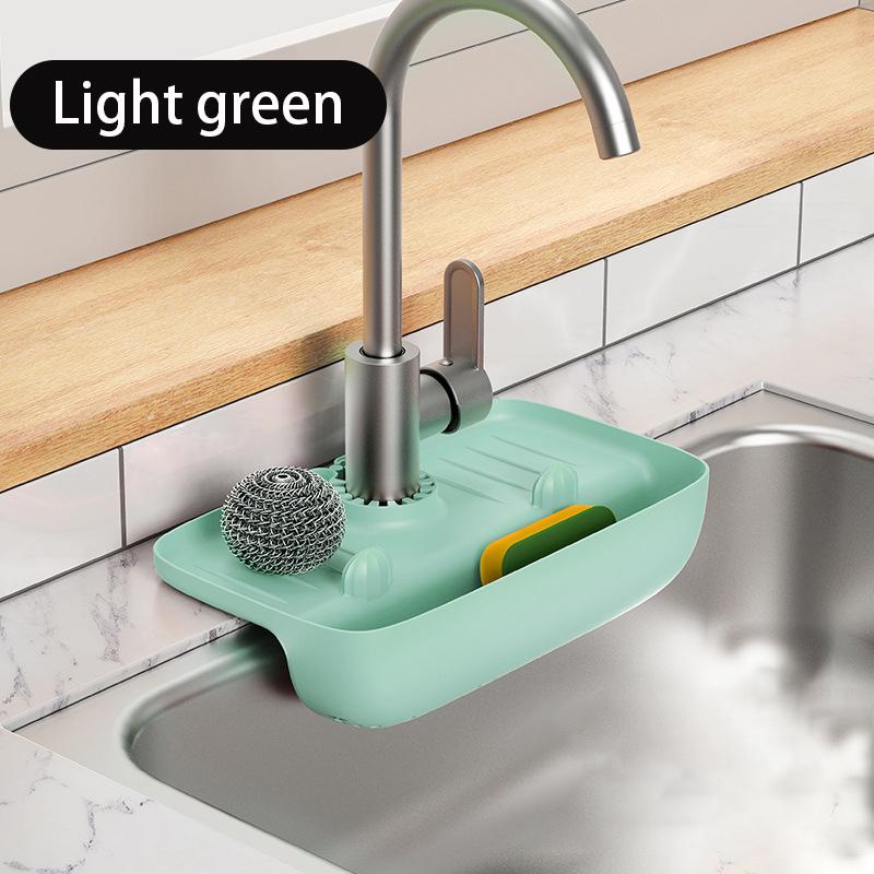 Faucet Splash Proof Drain Rack Sink Drainage Mat Rubber Anti Slip Countertop Pad Kitchen Cloth Sponge Wipe Drain Storage Rack