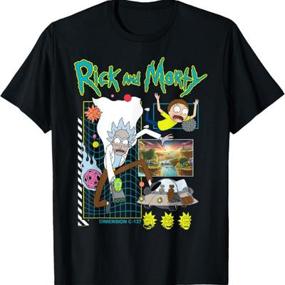 Rick a Morty Scéna Pánské Kreslené Módní Tričko