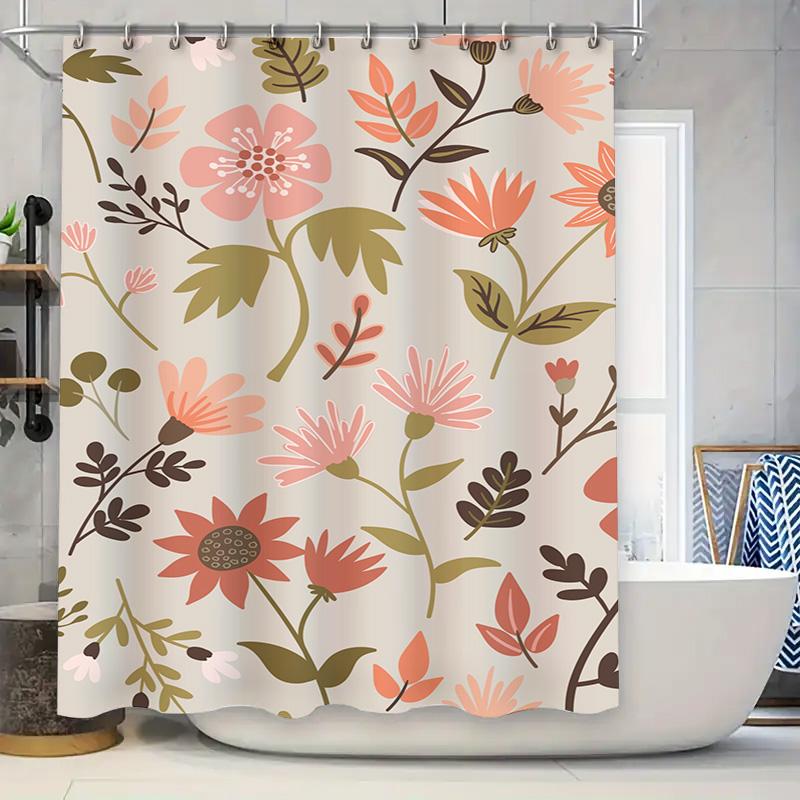 

Green Leaf Pattern Shower Curtain Waterproof Bathroom Decor For Bath Tub And Bathtub Accessories White Green 75X180Cm W60H190(CM)-1 Pcs
