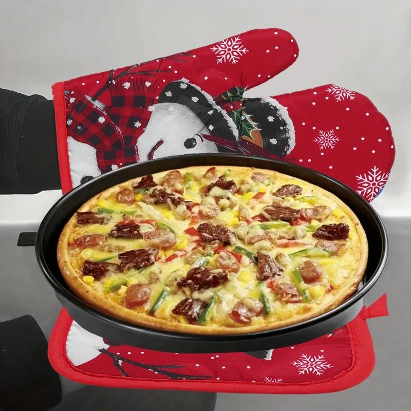 Christmas Oven Gloves Merry Christmas Decoration for Home 2025 Mitts Oven Gloves Xmas Ornaments Navidad Natal New Year Gift 2026