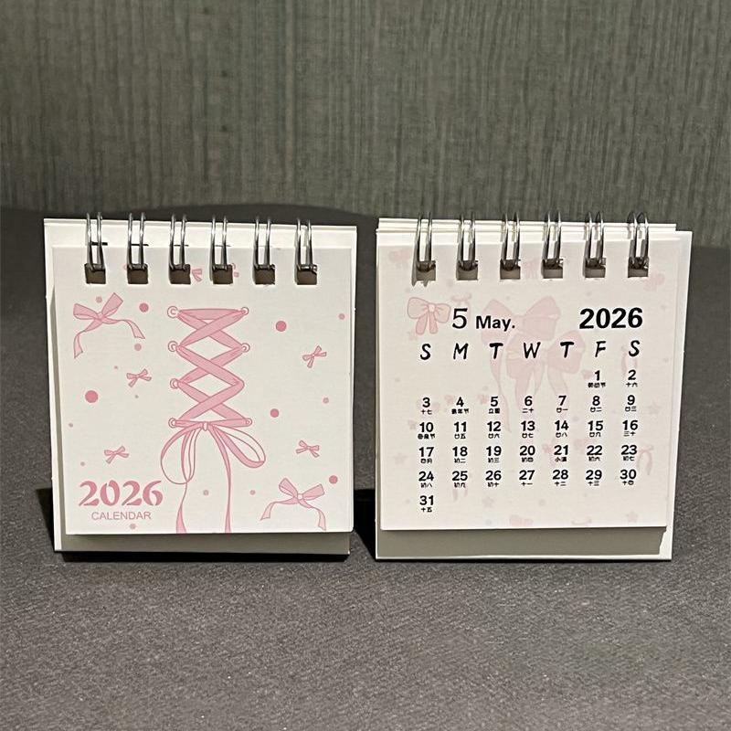 2026 Mini Desk Calendars Cute Butterfly Horse Design Paper Monthly Planner Daily Office & Personal Planning Cute Desk Decor