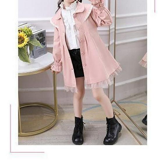 2025 Stylish Waist-Cinching Loose Autumn/Winter Thick Cotton Trench Coat for Girls