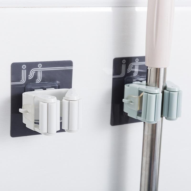 Traceless Suction Cup Mop Hanger, Bathroom Non-Punching Mop Rack, Mop Clip, Bathroom Clip Hanger