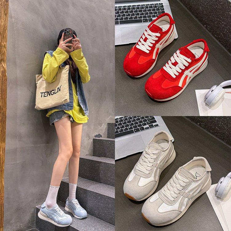 Retro fashion lace-up Forrest Gump shoes 2025 summer new versatile casual little white shoes women's breathable sports moral training shoes