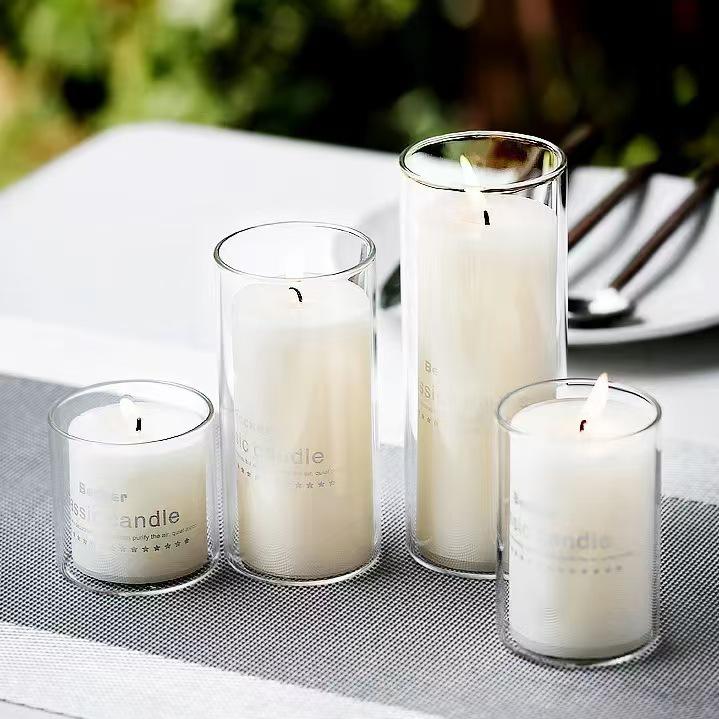 Minimalist High Borosilicate Glass Candle Cup – Heat-Resistant Aromatherapy Holder