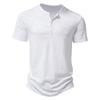 2023 Spring/Summer Men's Bamboo Cotton Henley Polo Tee - Casual Loose Fit, European Size