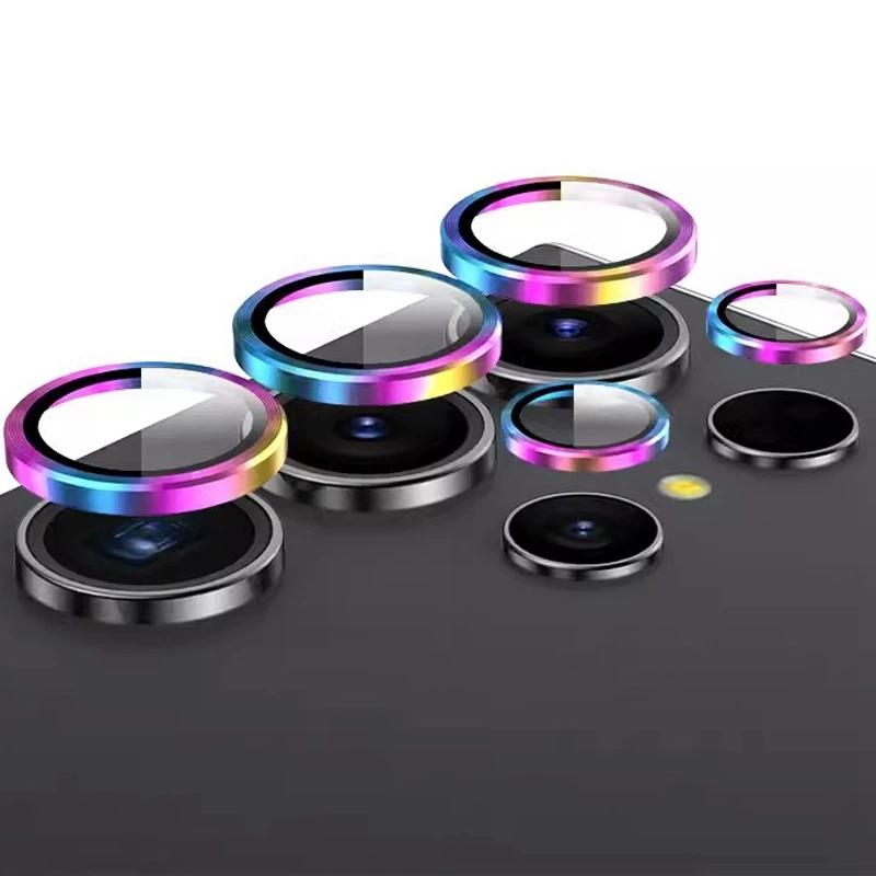 Metal Lens Ring Glass For Samsung Galaxy S24 Ultra S24 Plus Full Cover Camera Lens Protector Glass S23Ultra S23FE Protective Cap