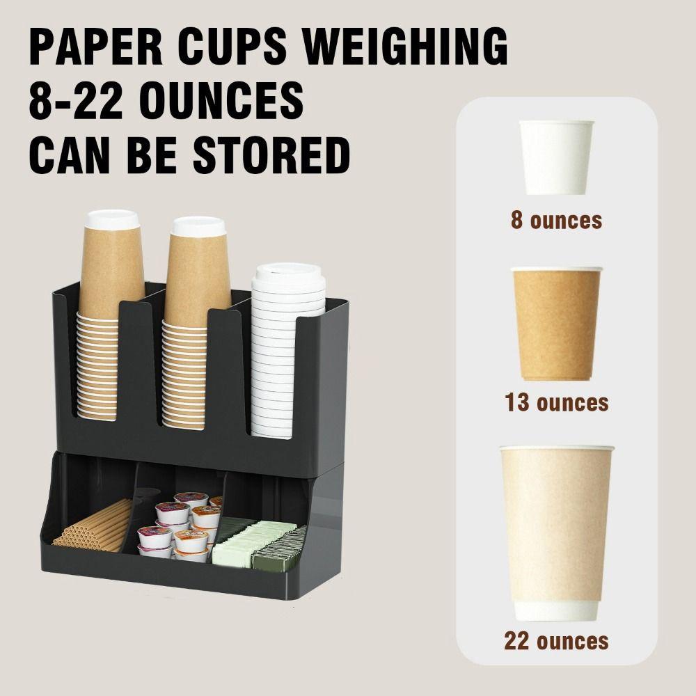 Plastic Disposable Paper Cup Holder Wall Mounted Space Saving Paper Cup Dispenser Large Capacity Paper Cup Storage Rack Kitchen