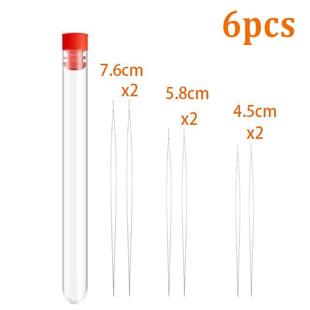 5pcs Opening Beading Needles Pins Curved Needle for Beads Bracelet DIY Jewelry Making Tools Beaded Threading Pin Needlework Kits