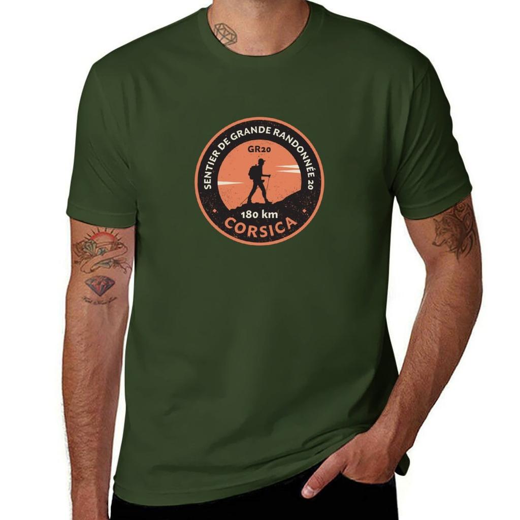 GR 20, Corsica T-Shirt Summer Tops Sublime Blacks Summer Clothes Mens T Shirt Graphic