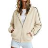 Damen Reißverschluss Hoodie mit Taschen – Lässiger Pullover Sweatshirt für den Alltag