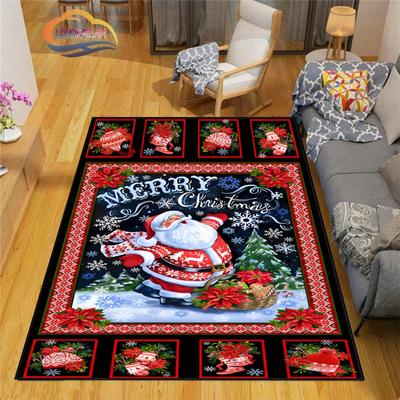 3D-gedruckte Weihnachts-Fußmatten, Teppich, Weihnachtsmann, modische Schlafzimmermatte, Wohnzimmer, Büro, Kinderzimmer, Heimdekoration