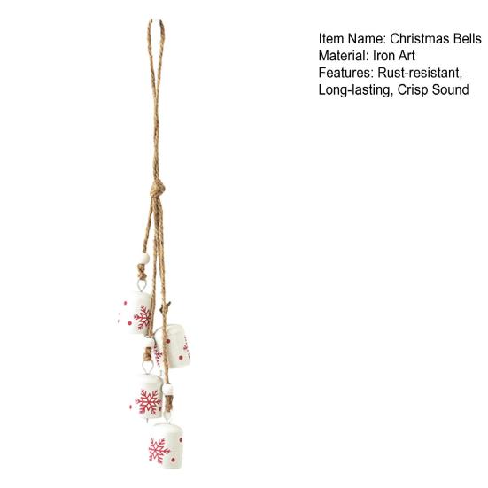 Christmas Bells Hanging Cow Bells with Snowflake Design Window Jingle Bells for Christmas Tree Decoration Winter Festive Party