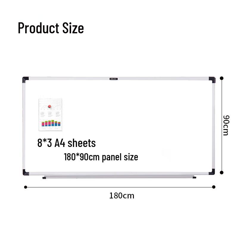 Deli 180x90cm Magnetic Wall-Mounted Whiteboard
