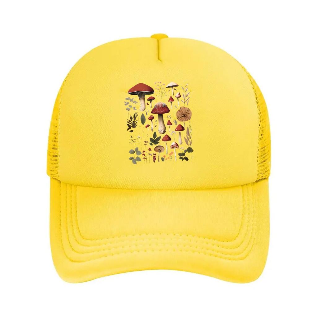 Mushroom Print Blend Casual Mesh Baseball Cap Hip Hop