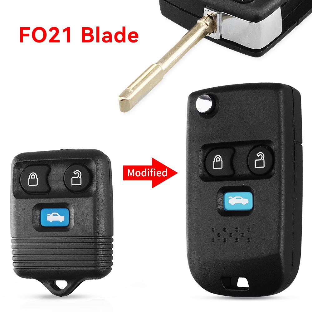 Modified 2 3 4 Buttons Flip Key Shell For Ford Edge Flex Explprer Escape Expedition Focus Lincoln Mercury Navigator F150 F250