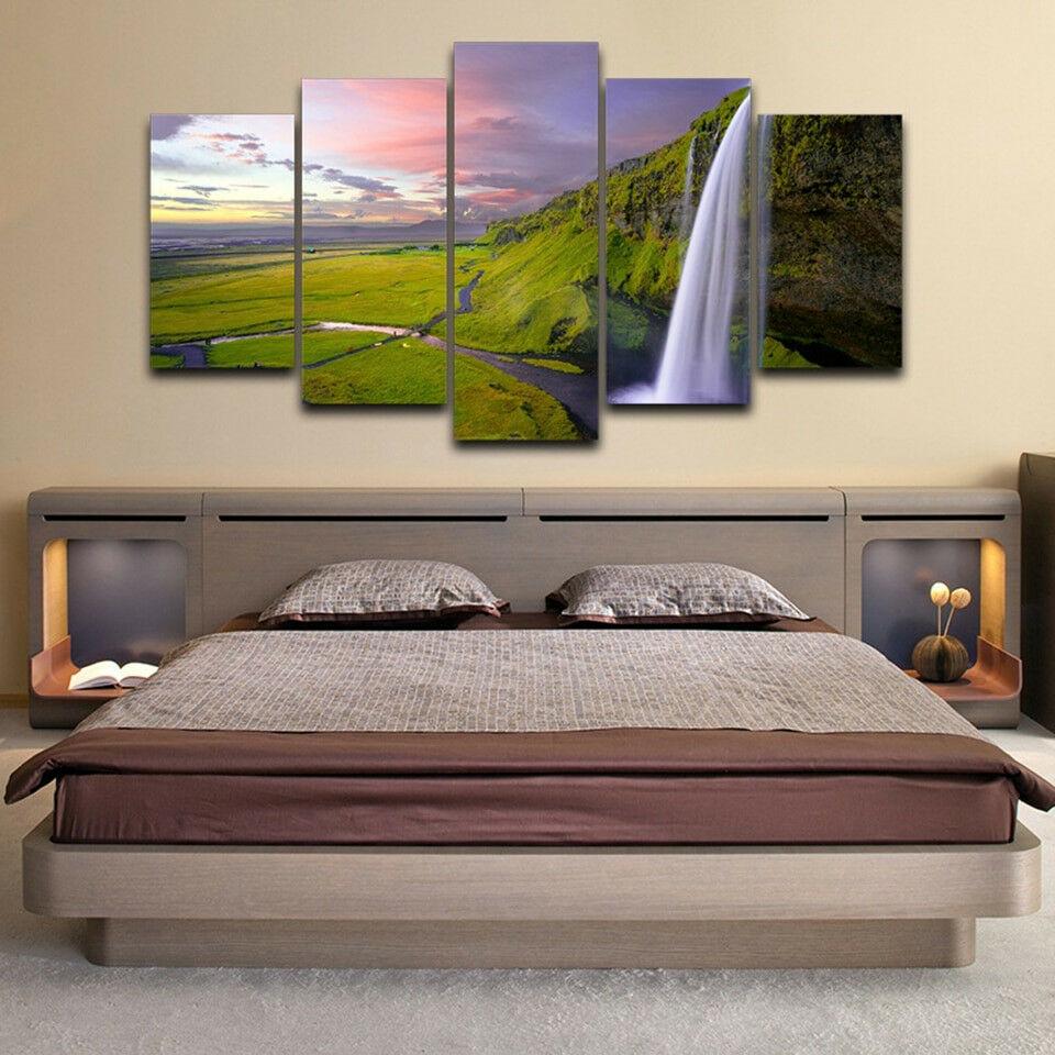 

5 шт. Seljalandsfoss Исландия водопады плакат картина печать настенная живопись на холсте Настенный декор для гостиной без рамки