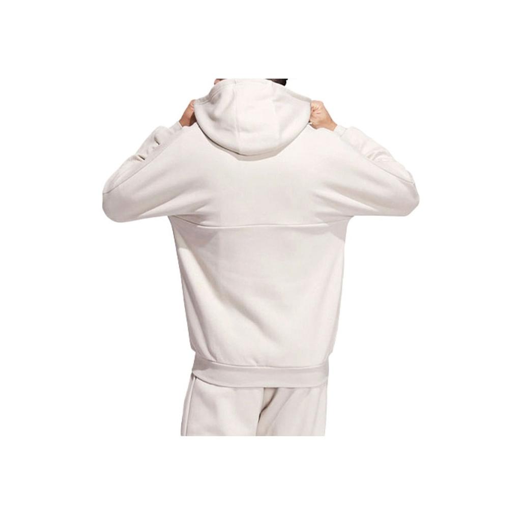 Adidas Fleece-Lined Warm Sports Zip Hoodie Jacket Men Outerwear Alumina-Brown HG1833