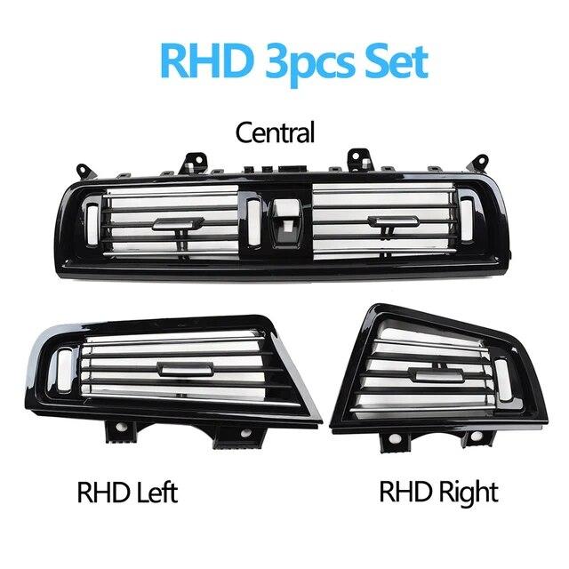 LHD RHD Piano Black Front Air Vents AC Outlet Panel Chrome For BMW 5 Series F10 F11 F18 520i 523i 525i 528i 535i