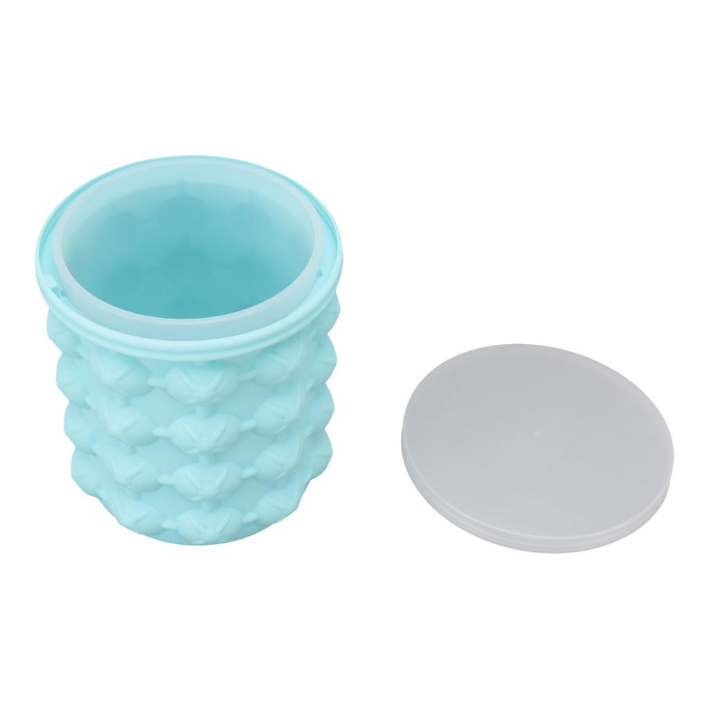 Ice Bucket Silicone Insulated Ice Cube Mold Double Ice Tray for Cocktail Cooling L 13.5x13.5x14cm /
