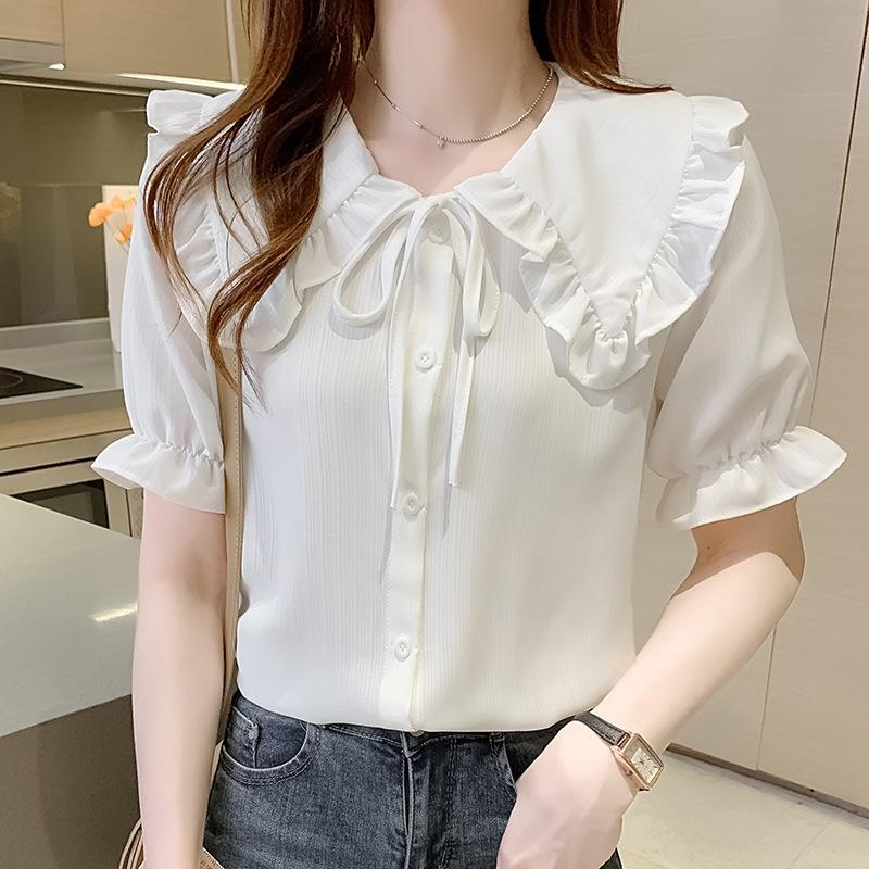 

Женские модные повседневные летние и весенние однотонные рубашки-поло с короткими рукавами и принтом, блузки и рубашки L белый