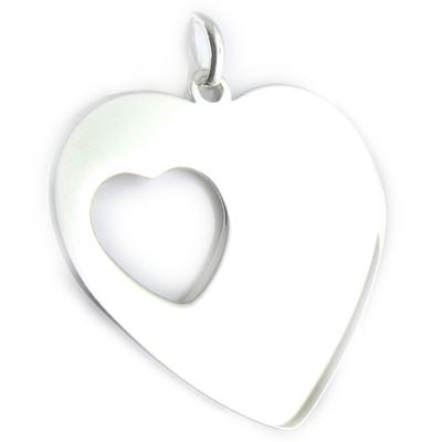 [C7255] - Silver 'Love' Silver Pendant - 30x28 Mm