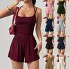 Damen Freizeit Sommer Camisole Jumpsuit - Weiter Bein, Locker, Taillenbetonend Bodycon Stil