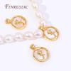 18K Real Gold Plated Rose Pendant Jewellery Making Supplies,Natural Shell Round Charms For DIY Necklace Making Crafts